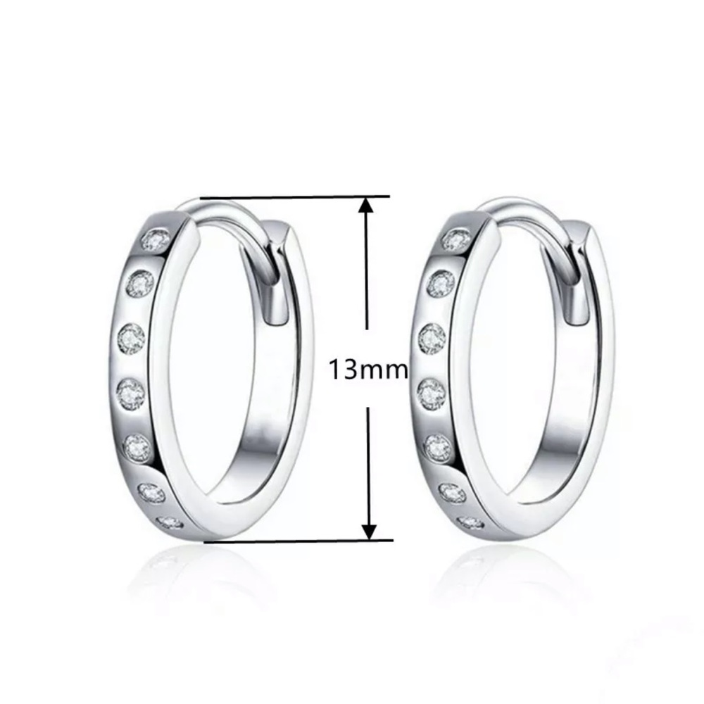 Elegant 925 Silver Drop Earrings Cubic Zirconia - Picture 5 of 5